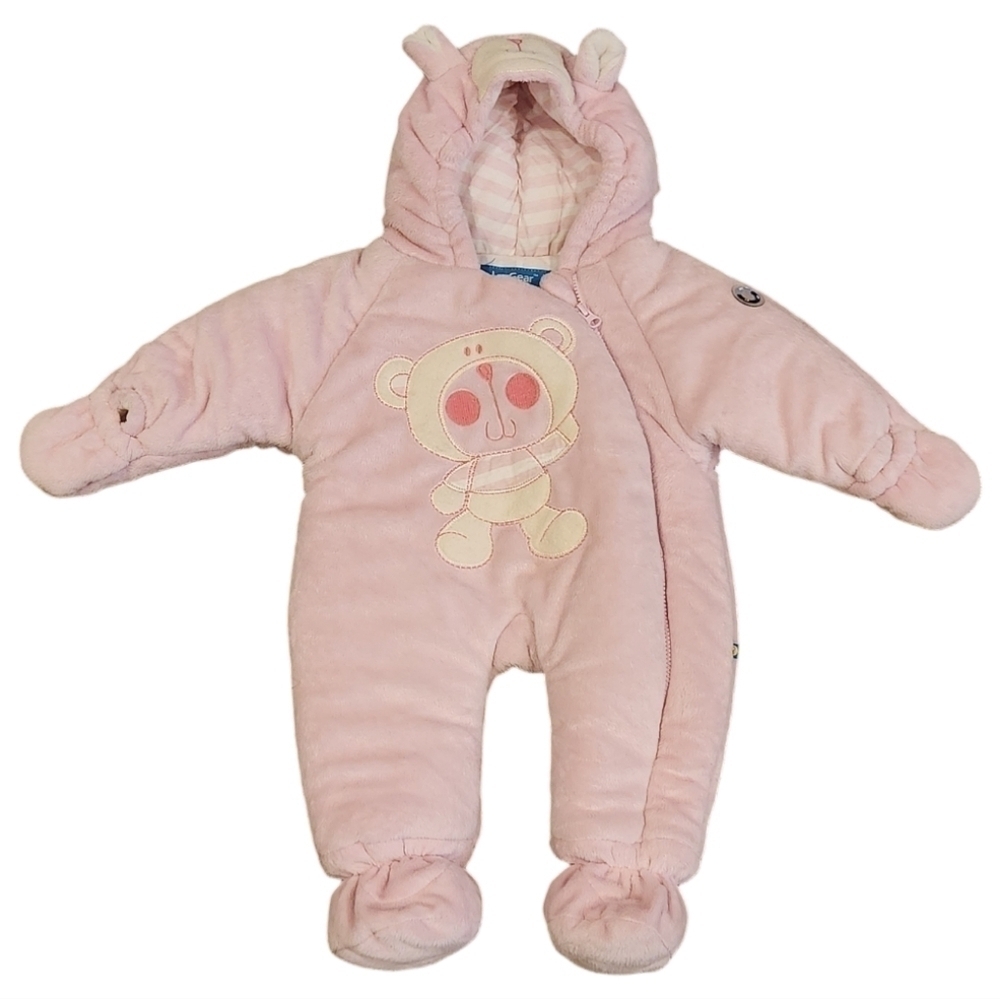 Luv Gear Cold Alert Infant Baby Pink Snow Bunting Snow Suit, 3 months